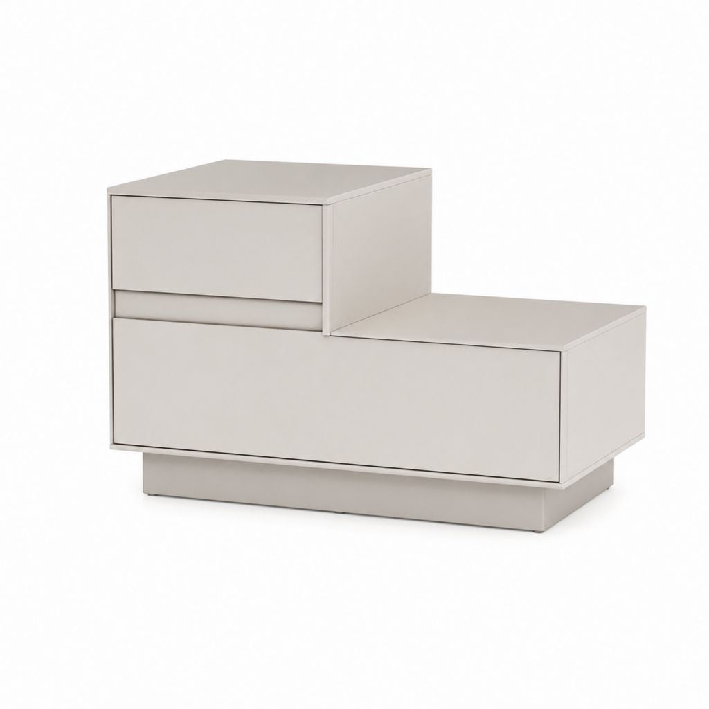 Nachttisch mit 2 Schubladen Hellgrau MDF 60 x 40 x 50 cm