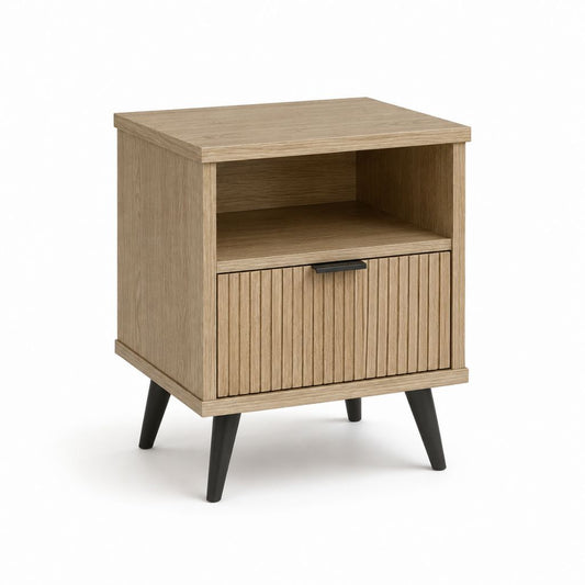 Nachttisch mit Schublade Eichenoptik MDF rechteckig 45 x 40 x 60 cm